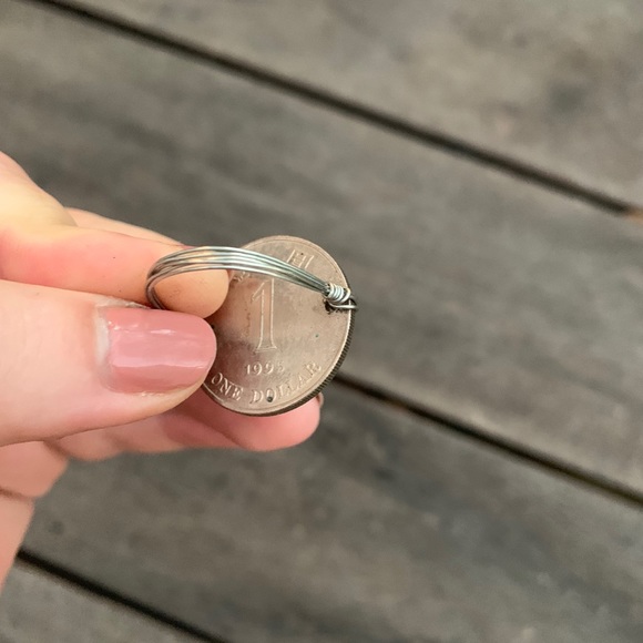 Wire wrapped coin ring (Hong Kong) - Picture 4 of 5
